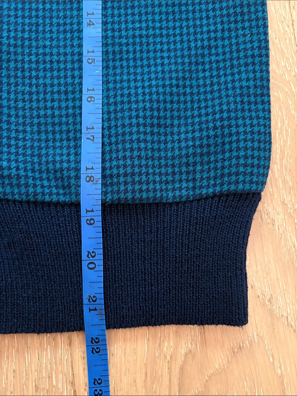 Pendleton Vintage Navy Navy/Turquoise  Blue Houndstooth Check Sweater Vest Sz S - Picture 8 of 8